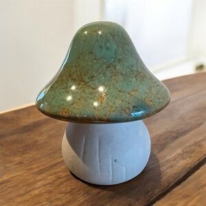 Vintage Ceramic Retro MCM Mushroom Drip Glazed Fairy Garden Decor